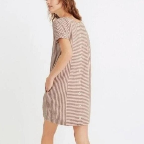 Madewell Dresses & Skirts - Madewell Daphne Stripe Play Linen Blend Tunic Dress in Rust, Small